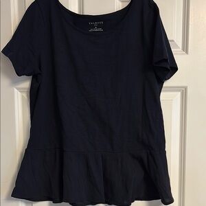 Talbots Black Peplum Short Sleeve T-Shirt